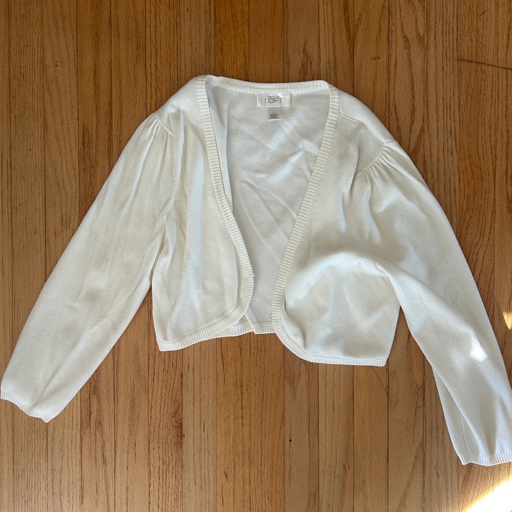 LOFT Cream Cardigan Sweater